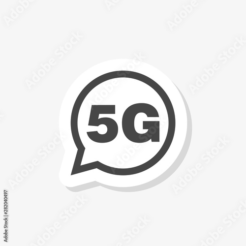5G Sticker Logo network wireless systems and internet simple illustration photo