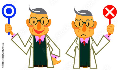 ベテラン医師　マル＆バツ　セット　上半身