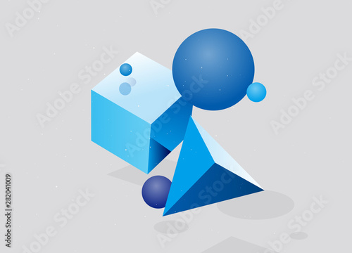 立体的なイラスト　図形　デザイン