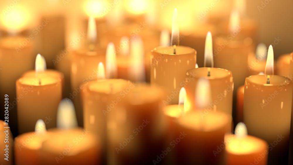 Candle lit ceremonial ritual mixture of sizes Candle lit ceremonial ritual mixture of sizes