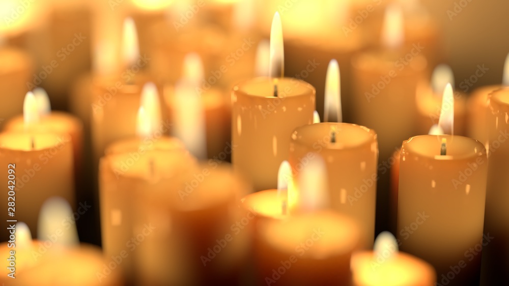 Candle lit ceremonial ritual mixture of sizes Candle lit ceremonial ritual mixture of sizes