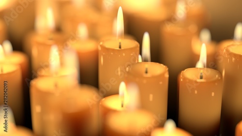 Slika na platnu Candle lit ceremonial ritual mixture of sizes