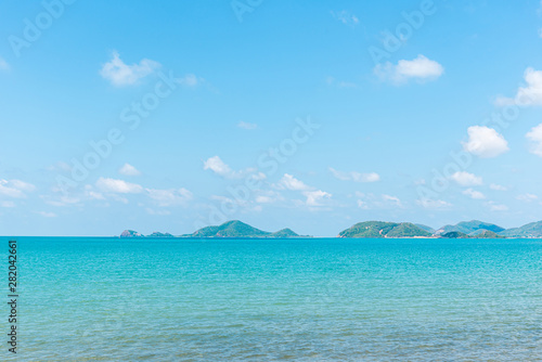 Landscape of beach and sea with reef rock beach