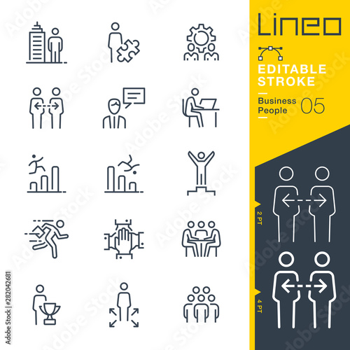 Lineo Editable Stroke - Business People line icons