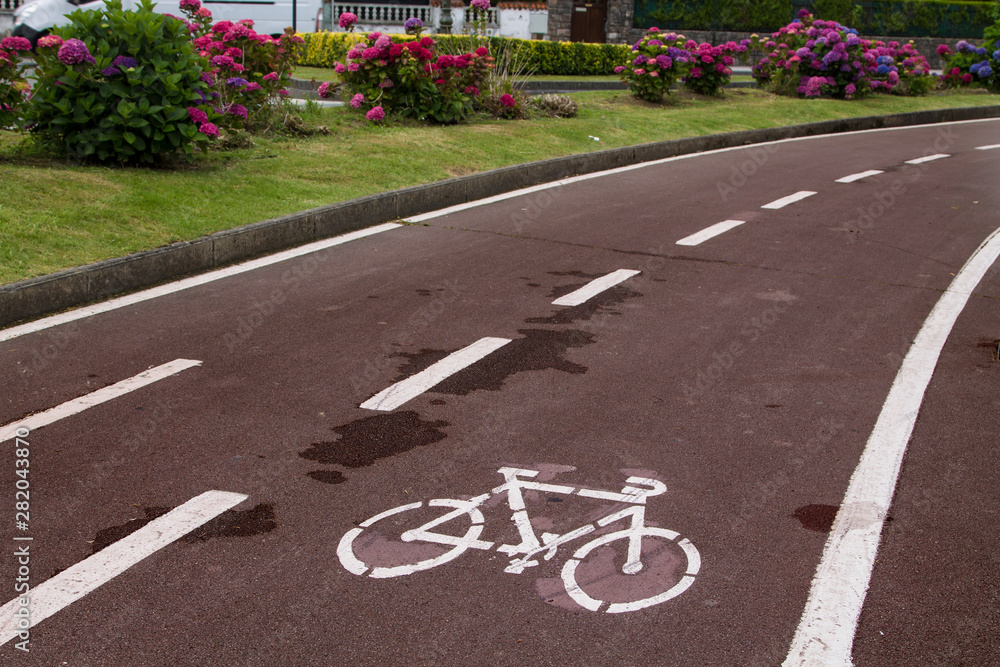 Obraz premium bike lane signal, ecological transport