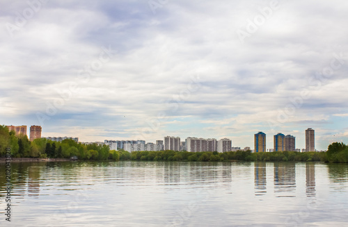 Residential quarters of the Strogino district beyond the Moscow River