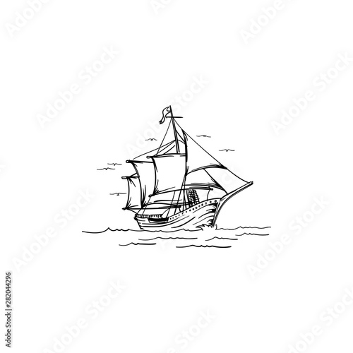 Old trader expedition ship