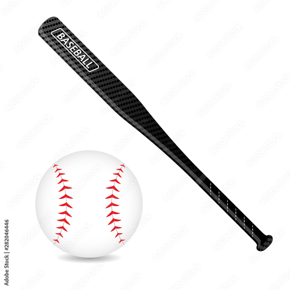 Baseball Ball And Bat Illustration Vector Baseball Ball And Bat Illustration Vector