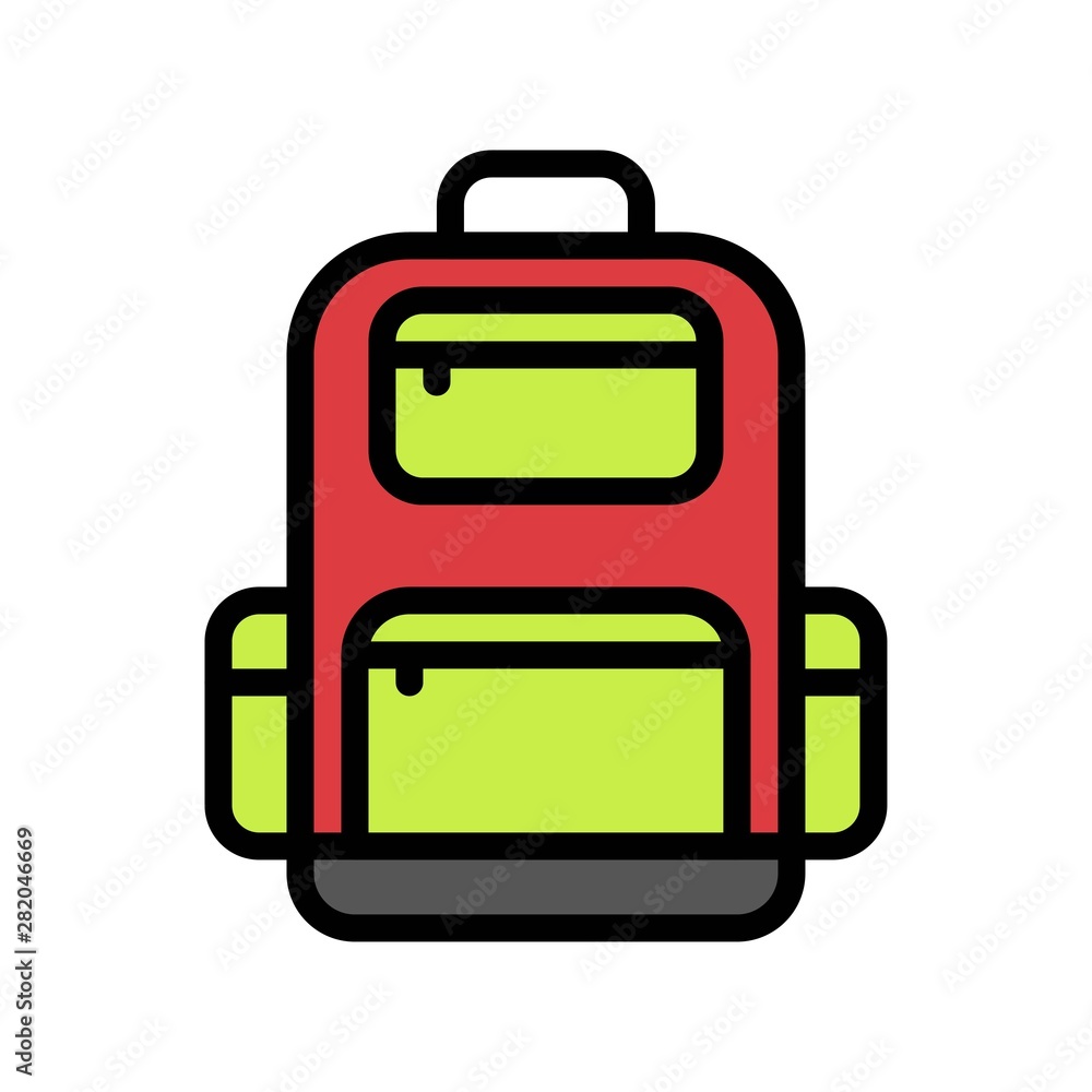 School Bag vector, Back to school filled design icon School Bag vector, Back to school filled design icon