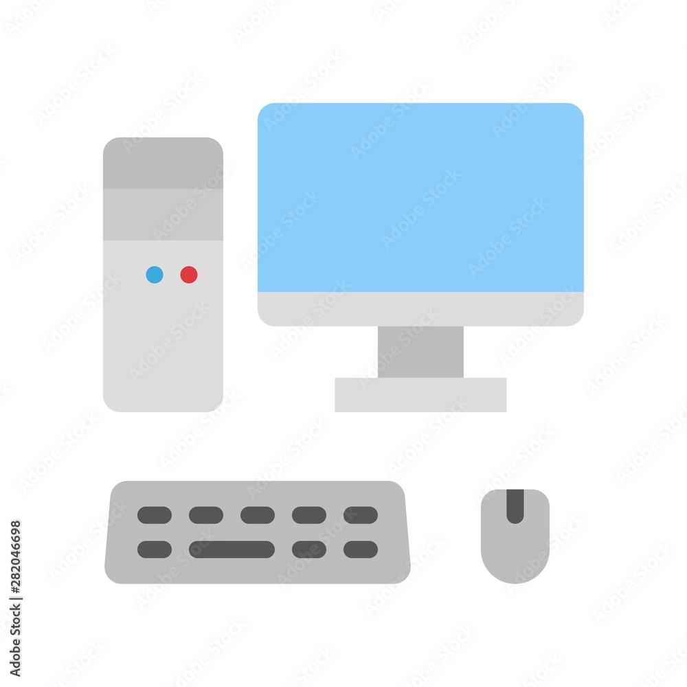 Computer vector, Back to school flat design icon Computer vector, Back to school flat design icon