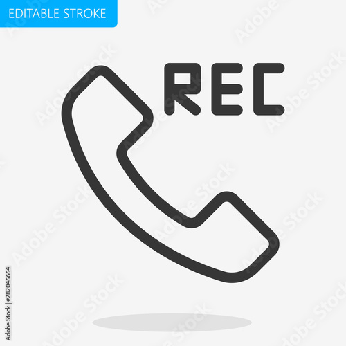 Call Recording Vector Line Icon Editable Stroke Pixel Perfect