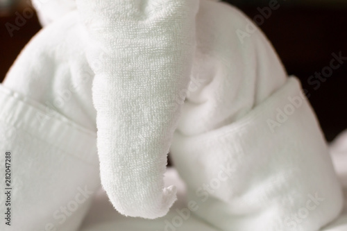 service figure elephant abstraction towel greeting hotel close-up