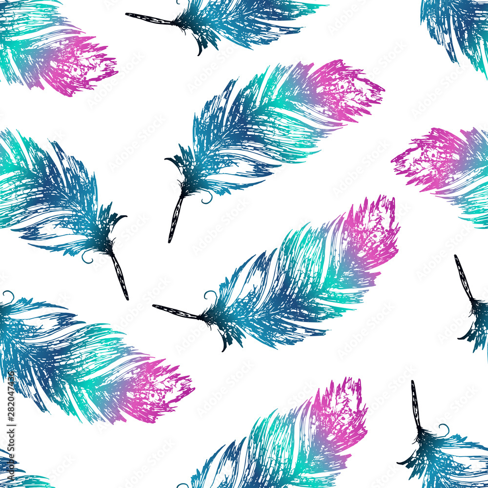 Vector doodle seamless pattern in boho style