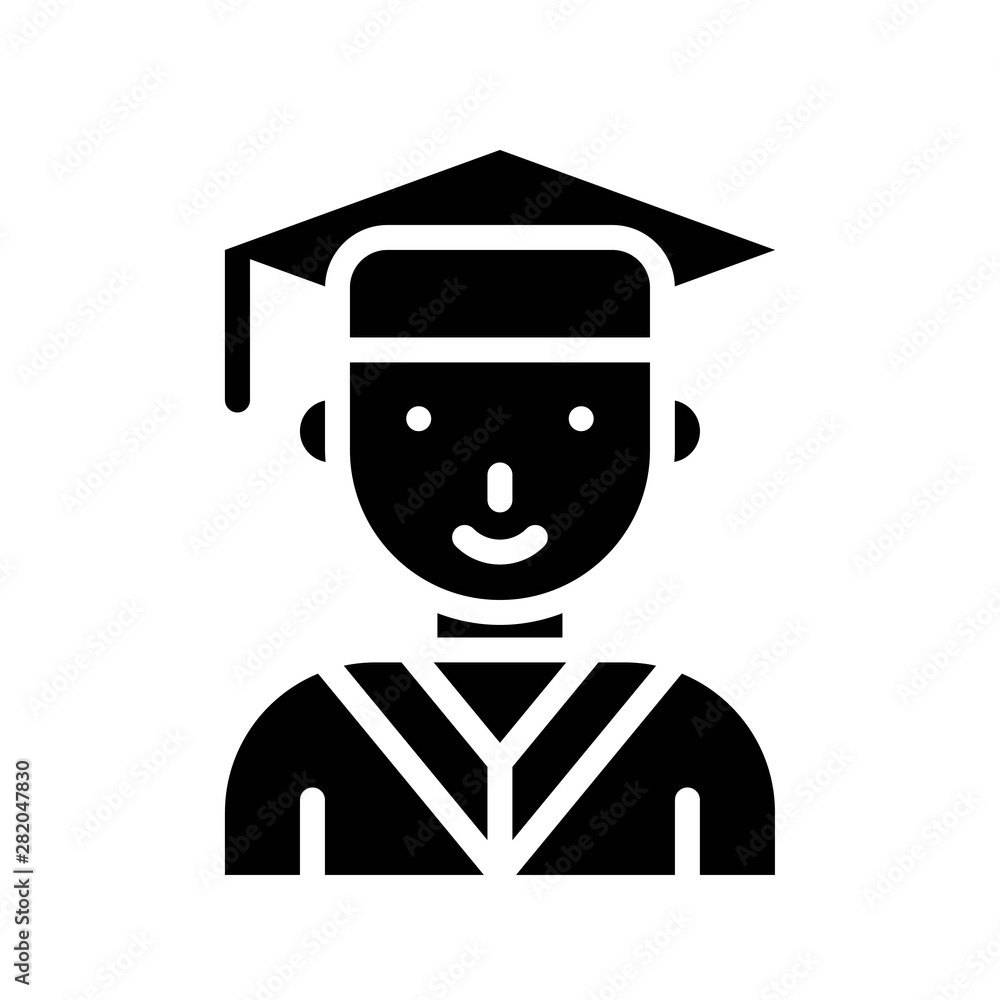 Student vector, Back to school solid design icon