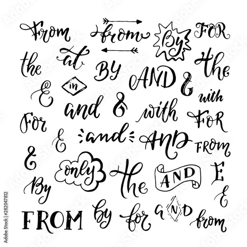 Obraz na plátne Hand sketched ampersands and catchwords vector symbols