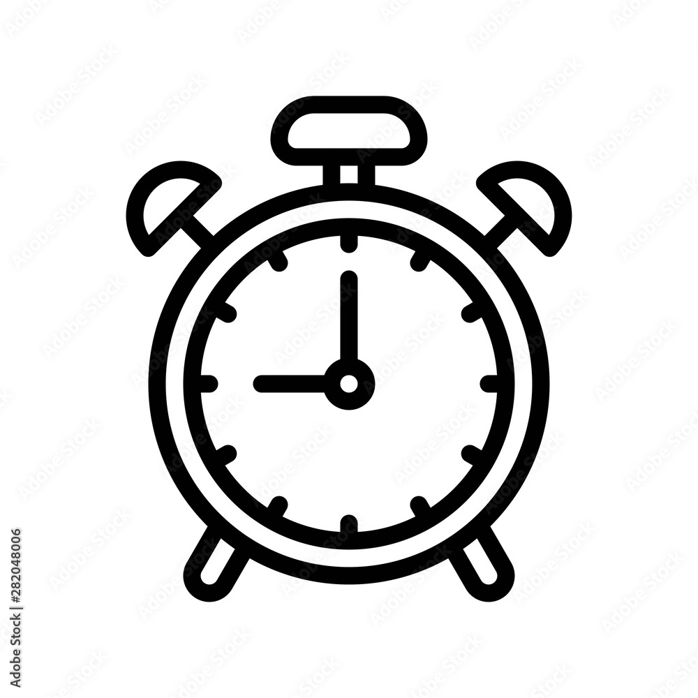 Alarm clock vector, Back to school line design icon Alarm clock vector, Back to school line design icon