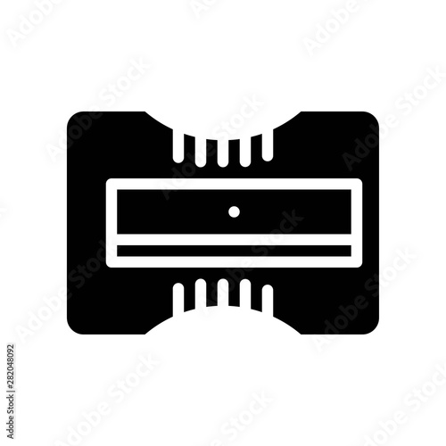 Pencil sharpener vector, Back to school solid design icon