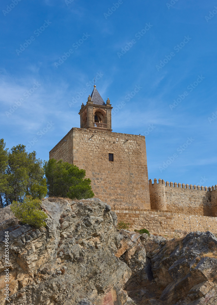 The Bell Tower of the Alcazaba of Antequera, one of the largest examples of a Spanish Castle in the Andalucian Region of Spain.