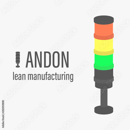 Andon vector illustration. Lean manufacturing tool icon