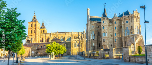 Panoramic view from Eduardo de Castro place at Santa Maria del Astorga Cathedral in Astorga - Spain