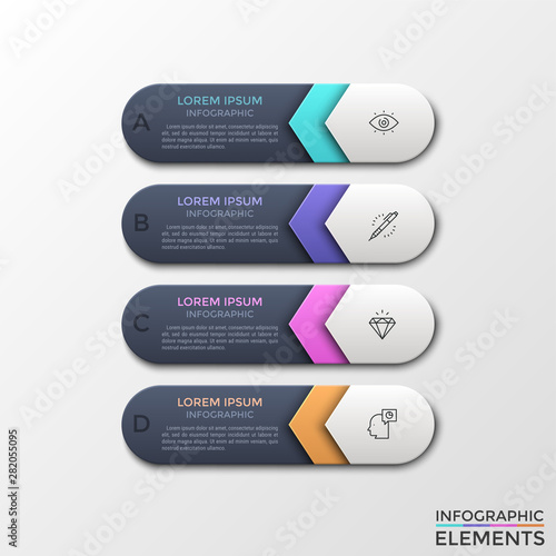 Concept of 4 steps to success