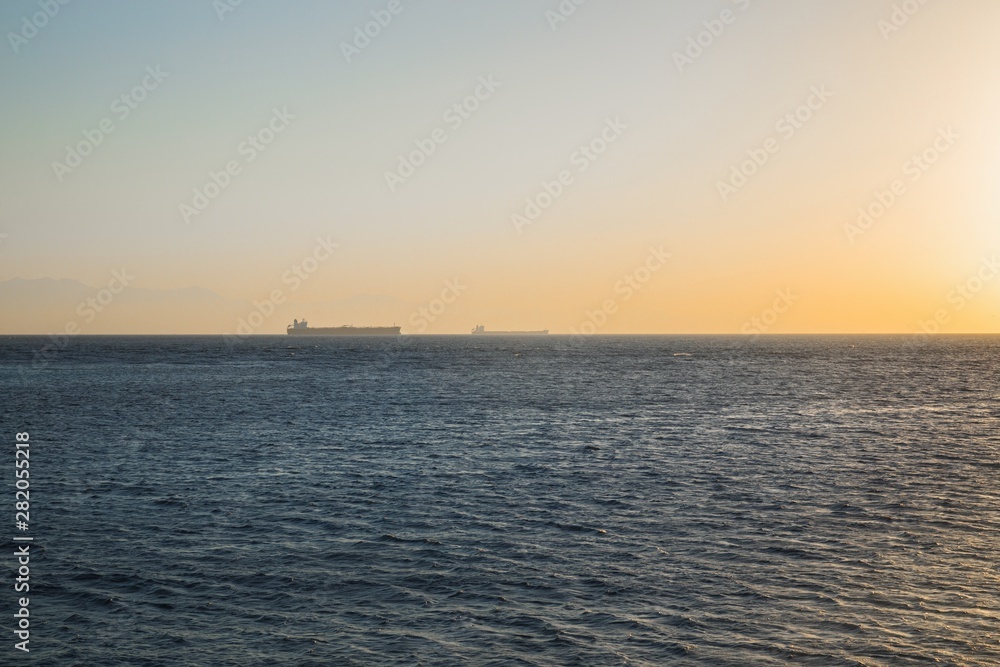 Large tanker on the horizon