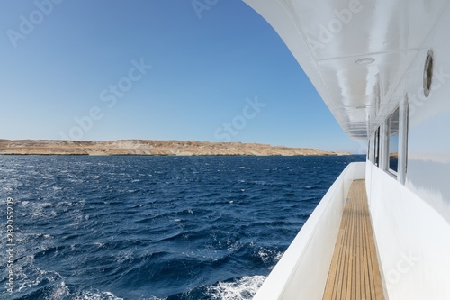 Corridor of luxury yacht