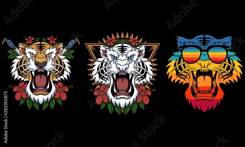 tiger decoration vector illustration