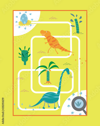 Brain game for children. Labirint with . Find the way home.Yellow background