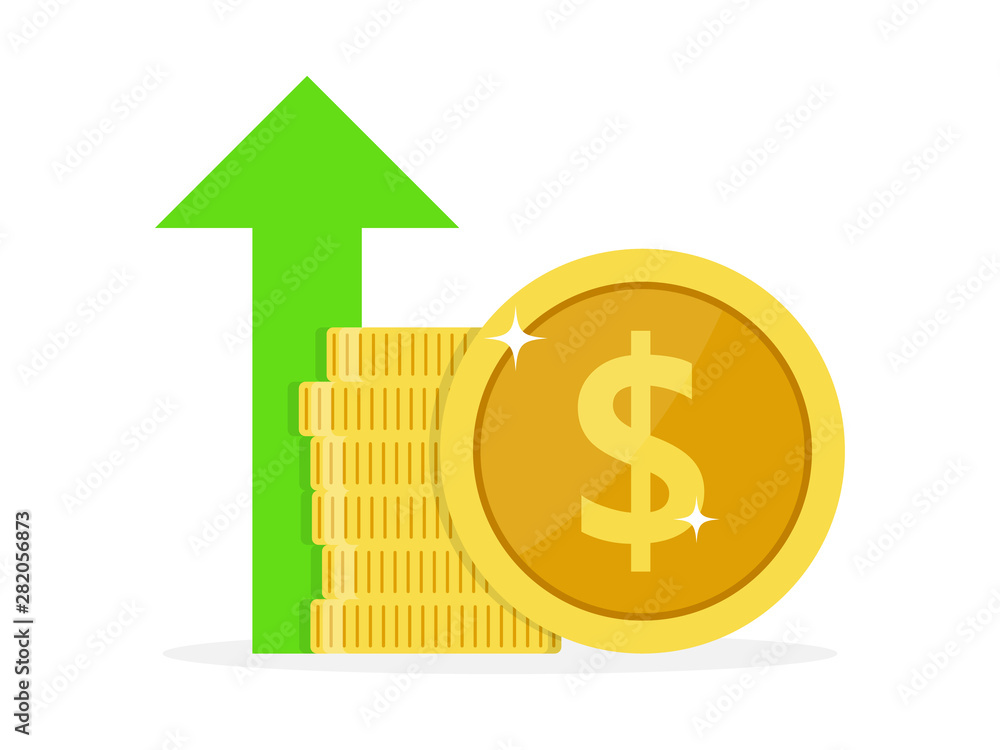 Money Rising Growing Profit Cash Vector Illustration Money Rising Growing Profit Cash Vector Illustration