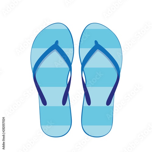 blue flip flops swim wear isolated on a white background vector illustration EPS10