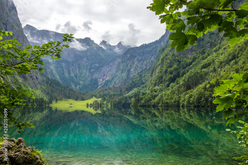 mountain lake Obersee in Bavaria in Alps