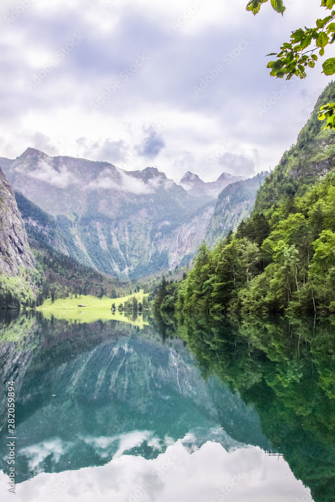 mountain lake Obersee in Bavaria in Alps mountain lake Obersee in Bavaria in Alps