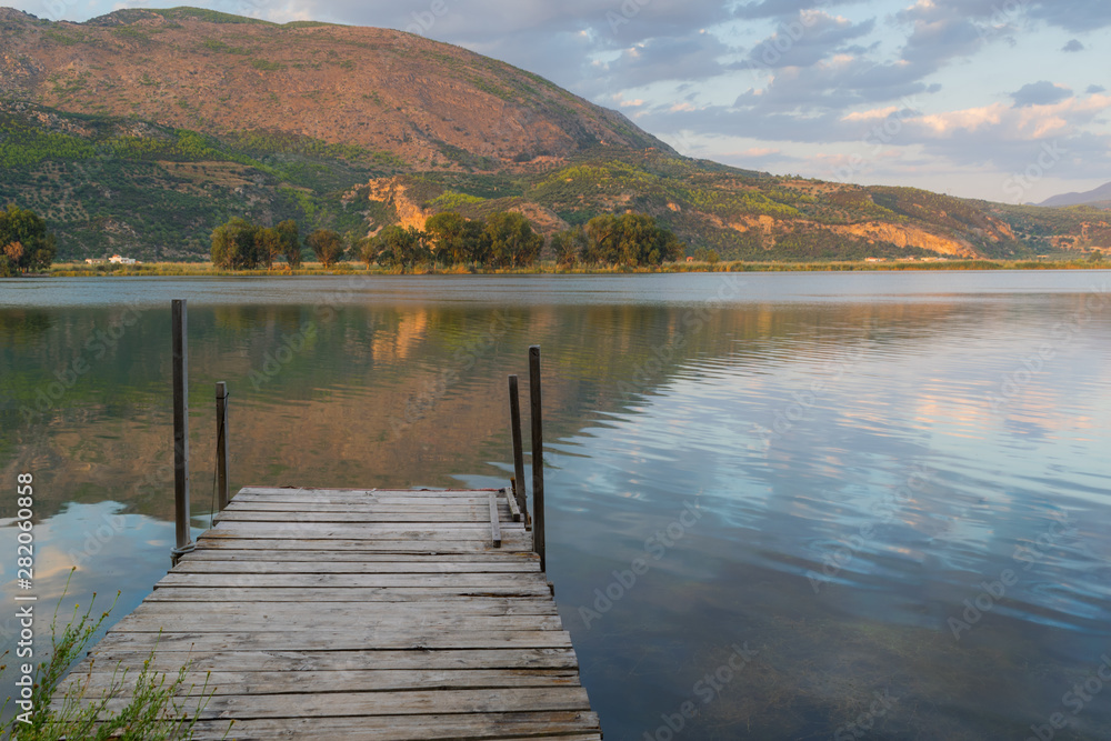 Fototapeta premium Kaiafas lake in Zacharo, Peloponnese, Greece