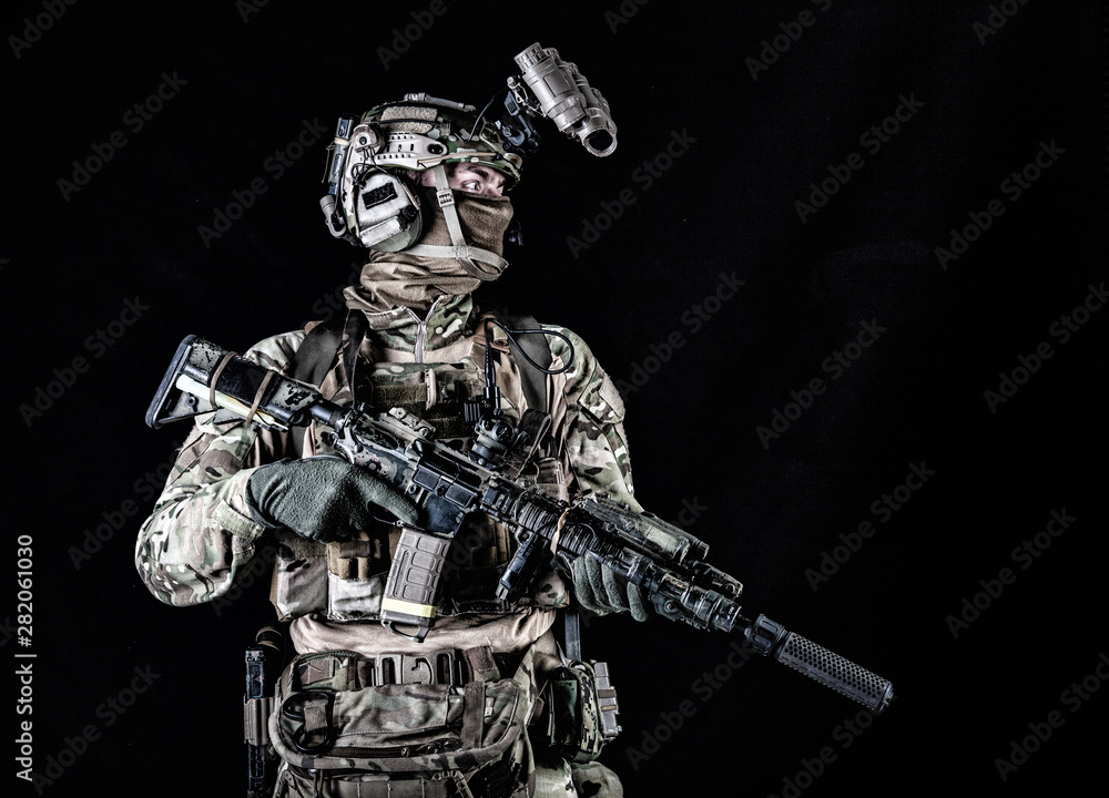 Marine rider with night vision goggles portrait Marine rider with night vision goggles portrait