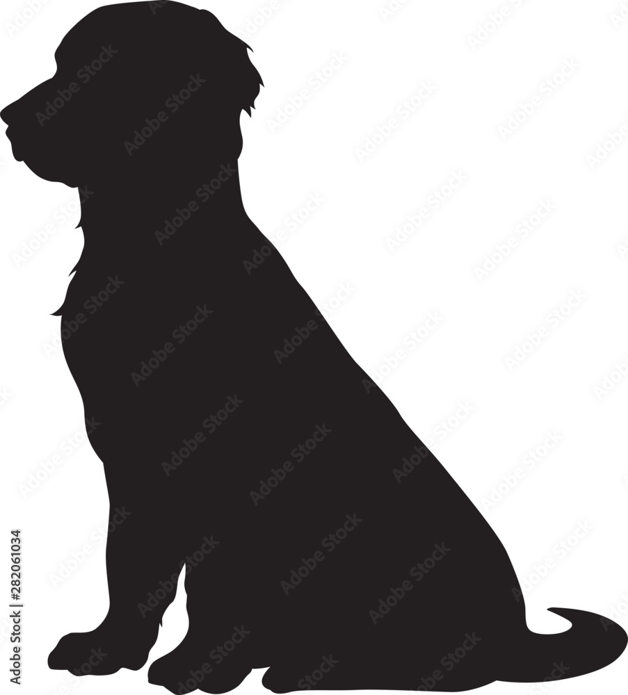 Little puppy golden retriever vector silhouette Little puppy golden retriever vector silhouette