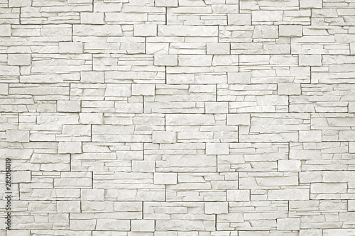 White stone mosaic wall background