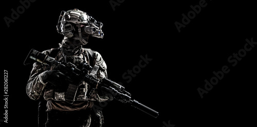 Army special forces shooter low key studio shoot photo