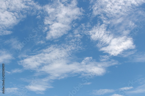 Sunset on the beach and blue sky white cloud
