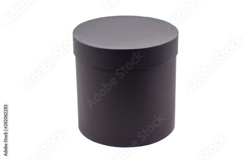 Fotografie black hat box isolated on white background