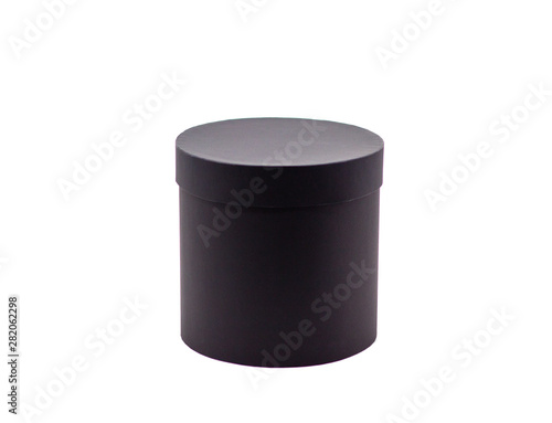 black hat box isolated on white background