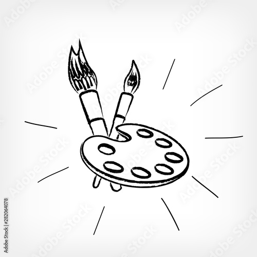 drawing artist set white background