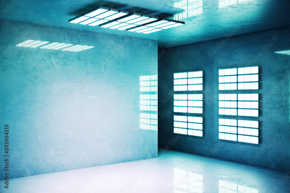 Fototapeta premium Creative concrete interior with copyspace