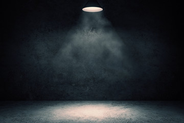 Dark concrete interior