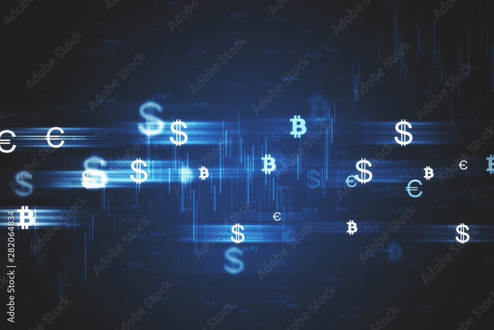 Glowing money signs background