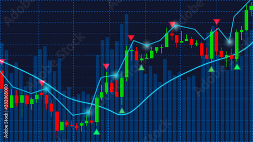 stock chart with a growing trend