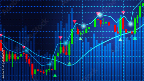 stock chart with a growing trend