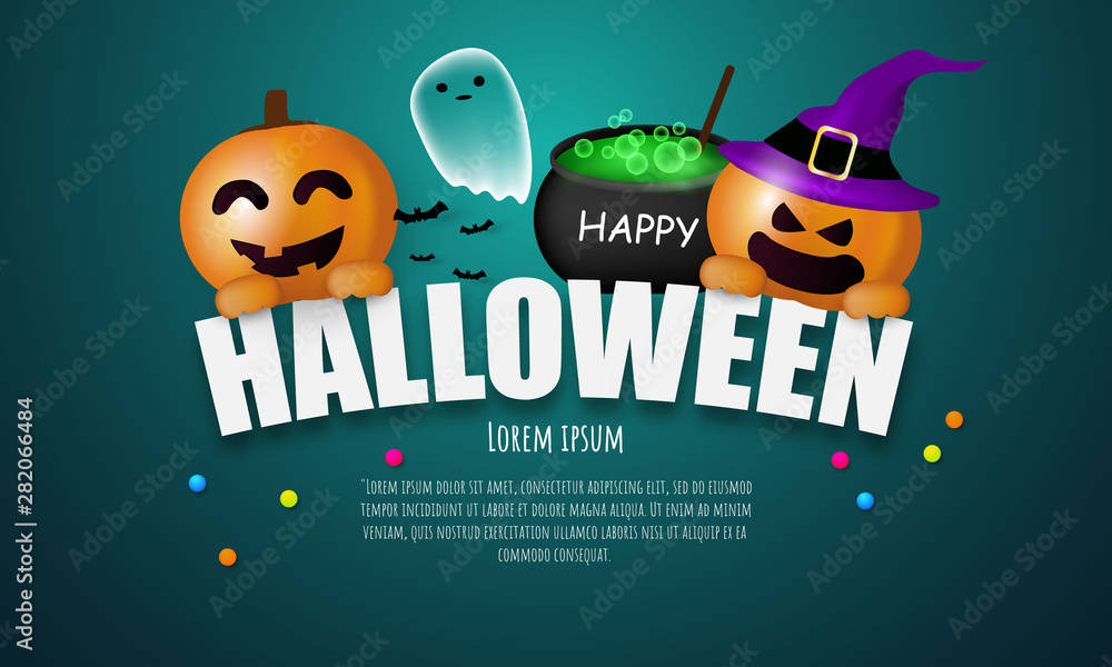 Halloween Carnival Background, concept design Party, Celebration Vector illustration.