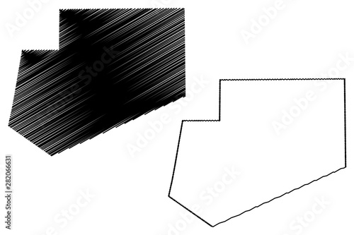 Bay region (Federal Republic of Somalia, Horn of Africa) map vector illustration, scribble sketch Bay map..