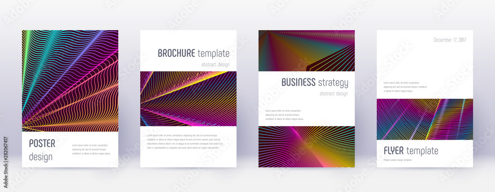 Minimalistic brochure design template set. Rainbow Minimalistic brochure design template set. Rainbow